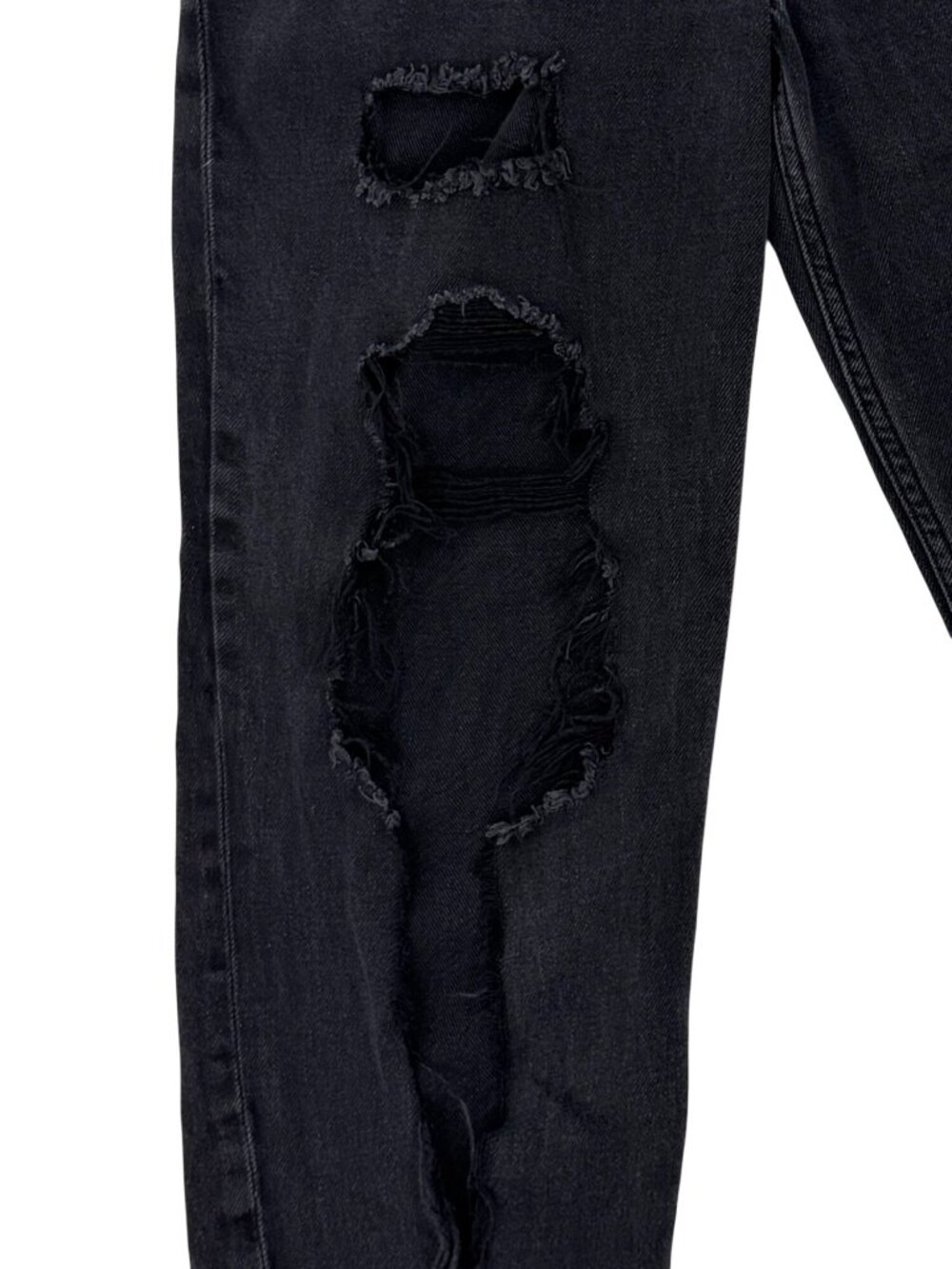 Aeropostale Black Distressed Mom Jeans High-Rise Boyfriend Style 4| Indie Sleaze - Picture 6 of 14
